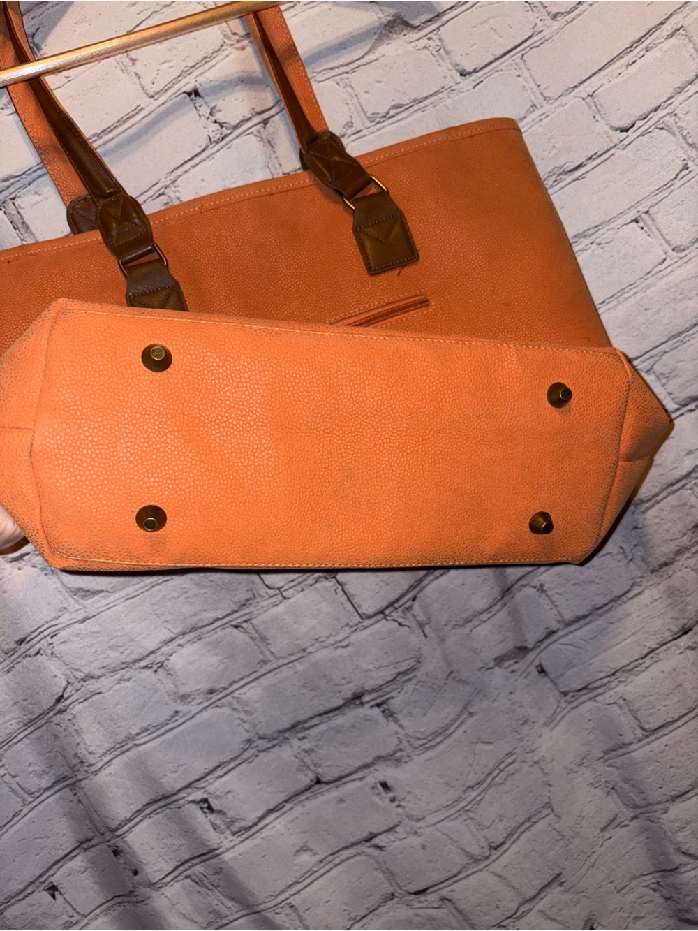 Ducks Unlimited Bellemonde Large Tote Bag Purse Burnt Orange Faux Leather Suede - Picture 6 of 15